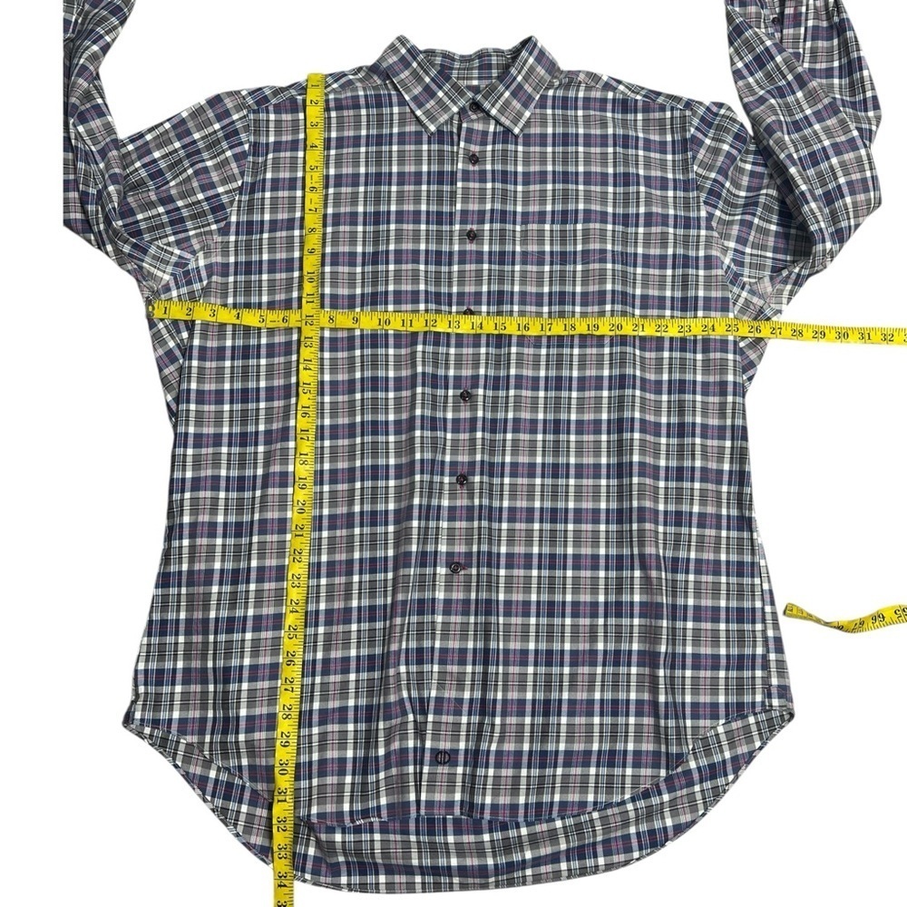 David Donahue big and tall XXL Gray Pink Blue Plaid Button Down Dress Shirt - Picture 6 of 11